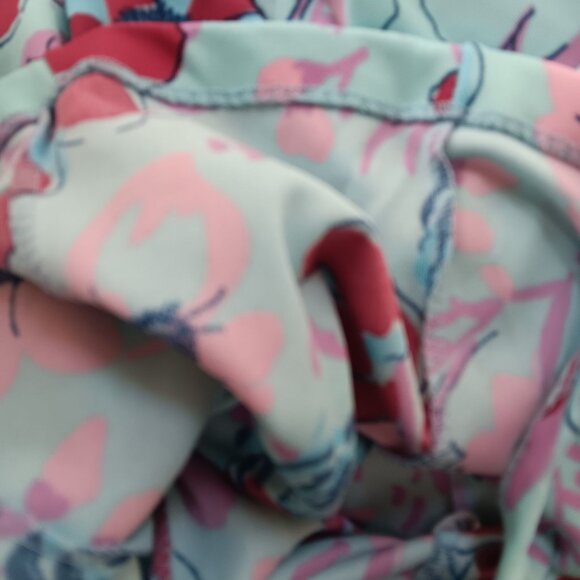 32W Vintage Skirt Handmade 1OF1 1970's A-Line Skirt Blue & Pink Knee-Length - Picture 4 of 5